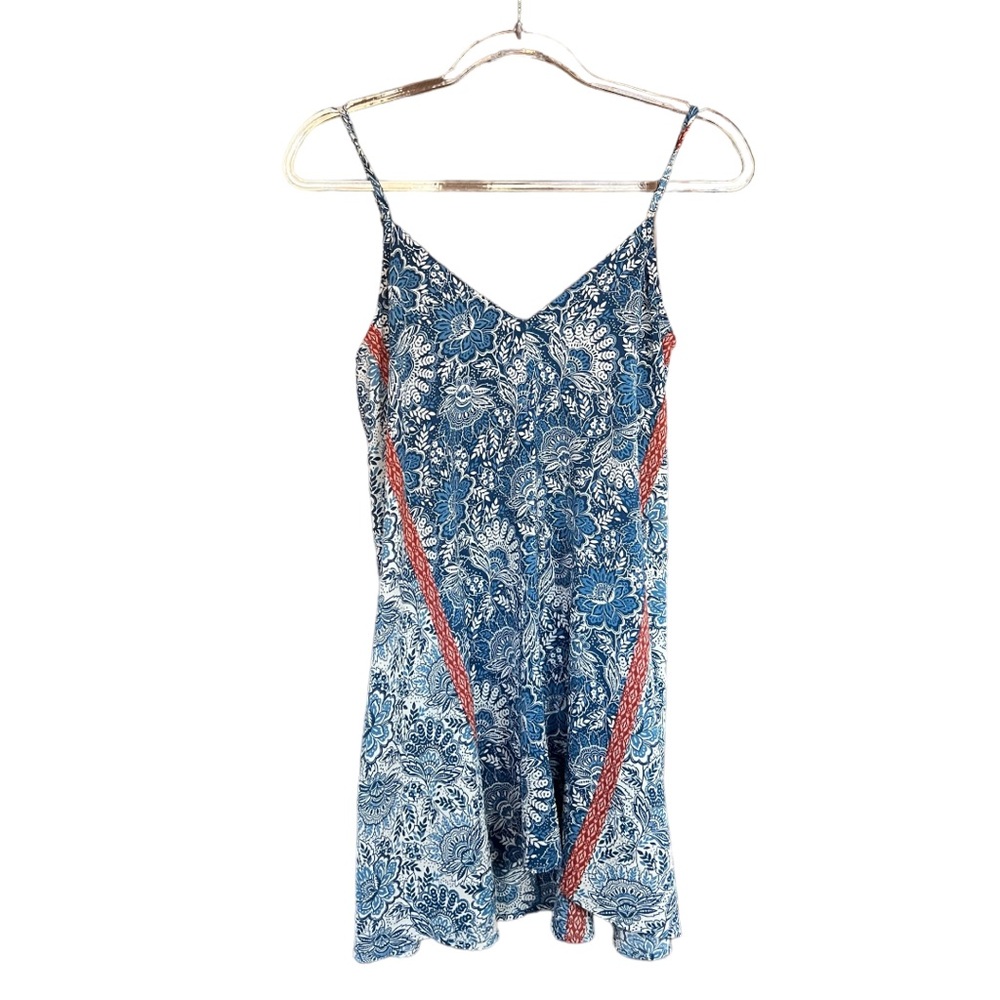 Mimi Chica Blue & Orange Spaghetti Strap Mini Dress XS